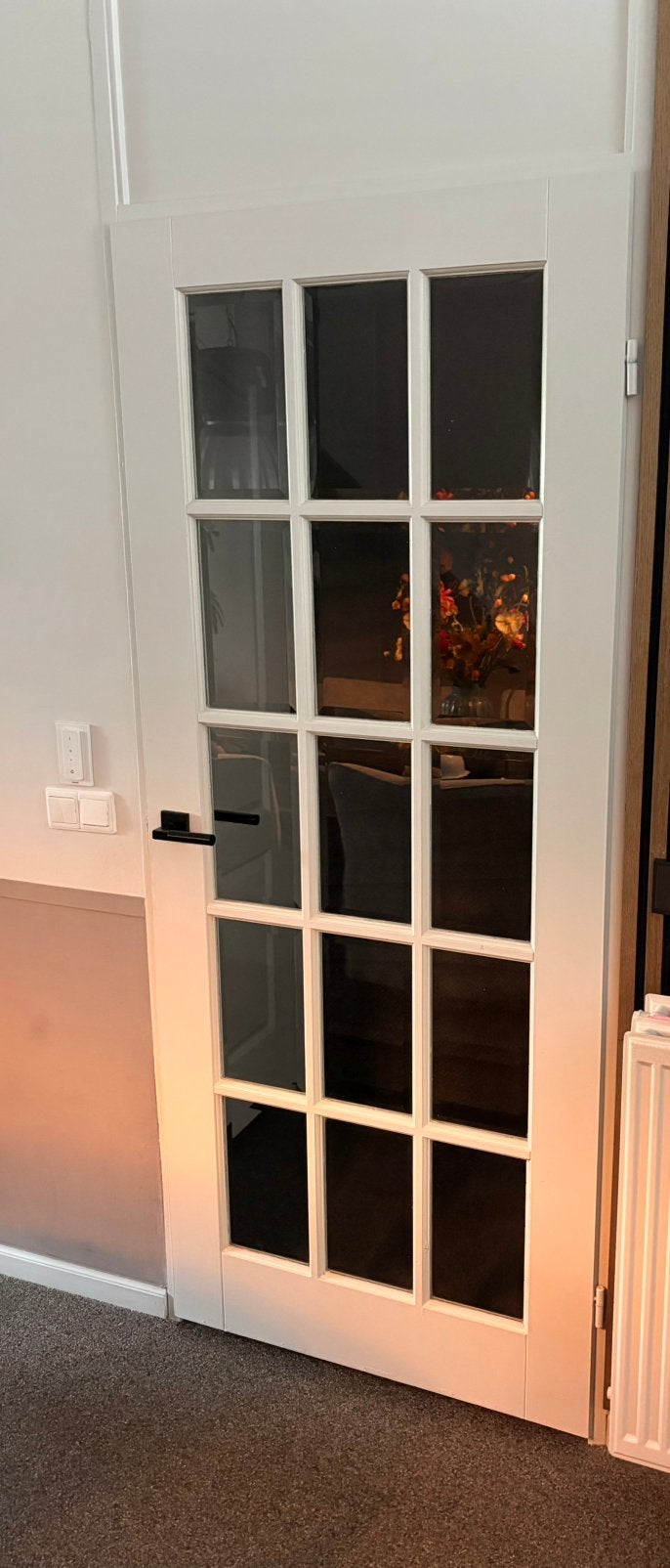 Binnendeur met facetglas en binnendeur met normaal glas, Doe-het-zelf en Verbouw, Deuren en Horren, Ophalen, Gebruikt, 80 tot 100 cm