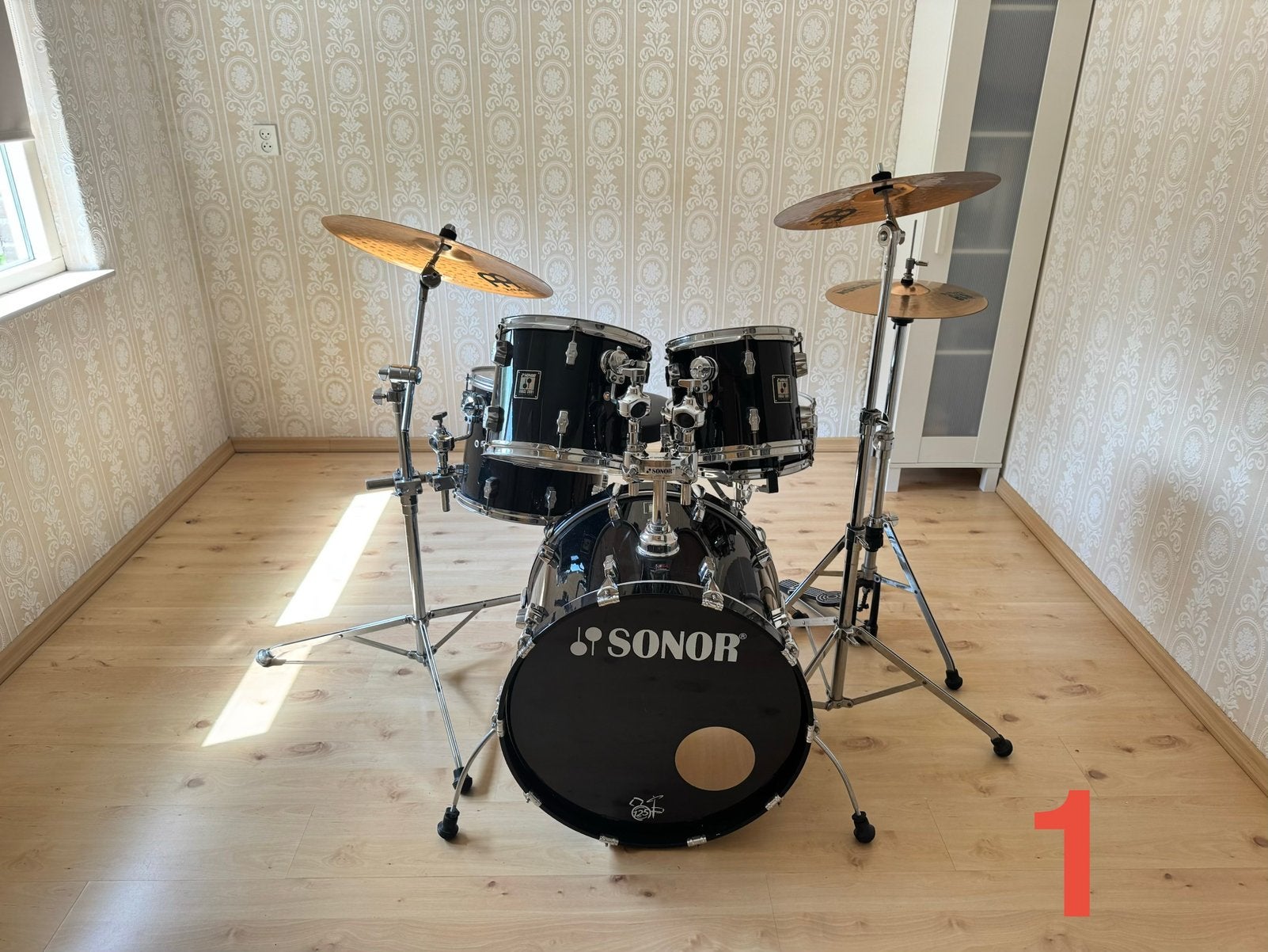 Sonor Force 3001 125th Anniversary + Meinl B18 Drumstel, Muziek en Instrumenten, Ophalen, Zo goed als nieuw, Sonor