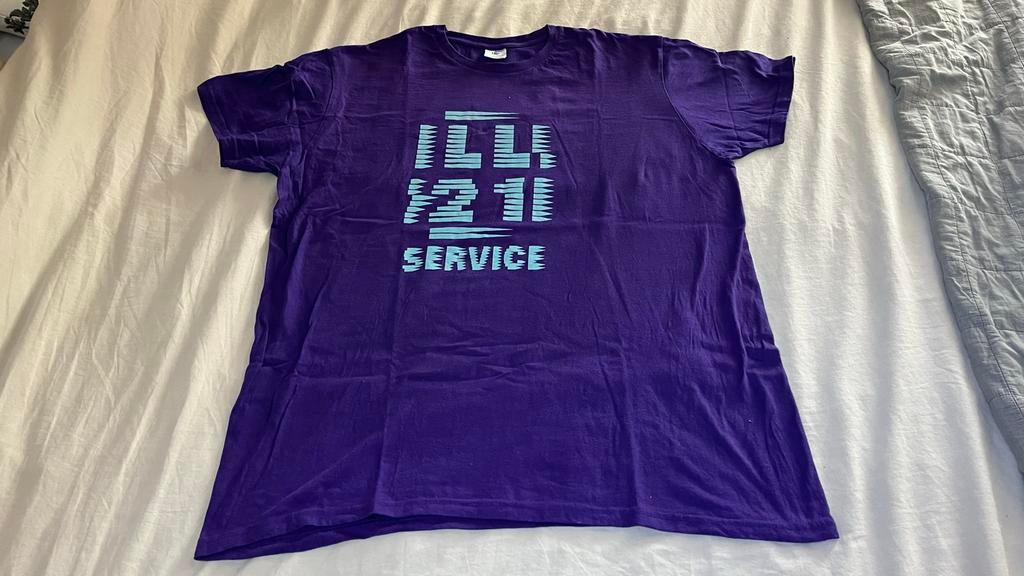 Paars T-shirt met 'LL21 SERVICE' opdruk, maat XXXL, Ophalen of Verzenden, Gedragen, Overige maten, Paars