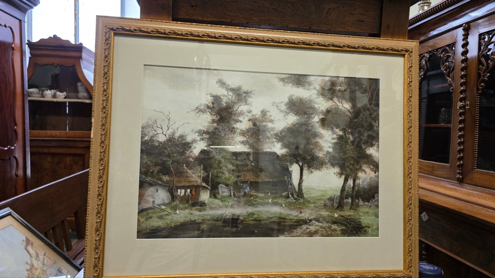 grote antieke aquarel H.J Duiveman, Ophalen