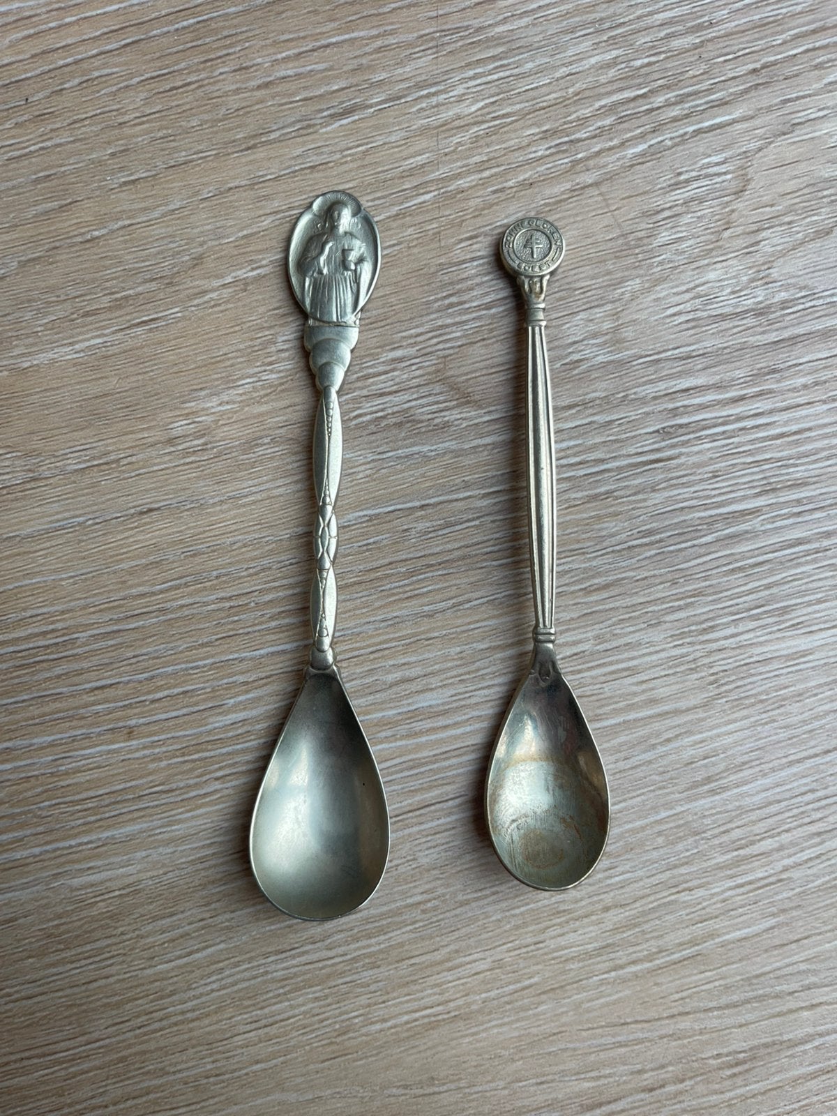 2 vintage zilveren lepeltjes — communie + Zonnegloren Soest, Ophalen of Verzenden