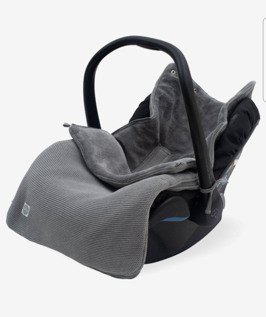 Jollein voetenzak Basic Knit Stone Grey, Overige merken, Autogordel, 15 t/m 36 kg, Ophalen of Verzenden