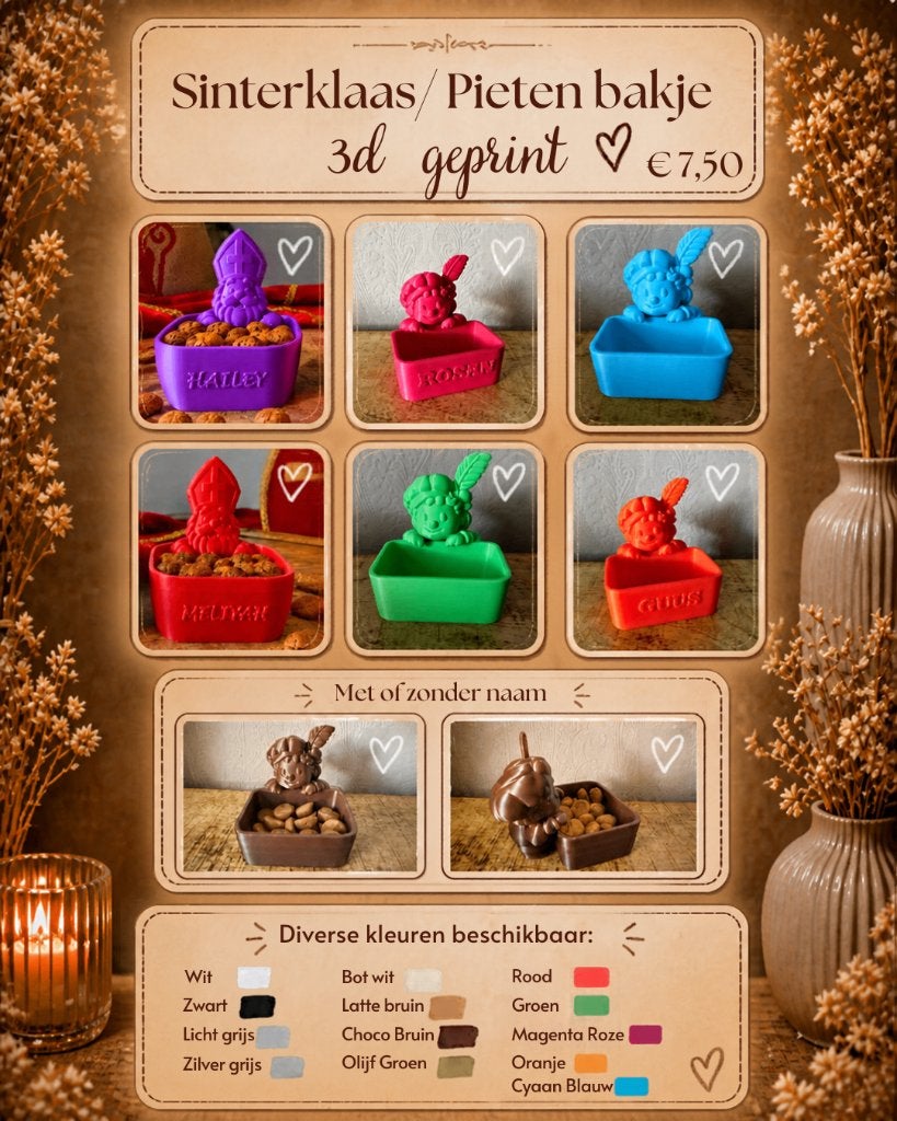 3d geprinte pepernootbakjes, Kunststof, Overige merken, Nieuw, Ophalen of Verzenden
