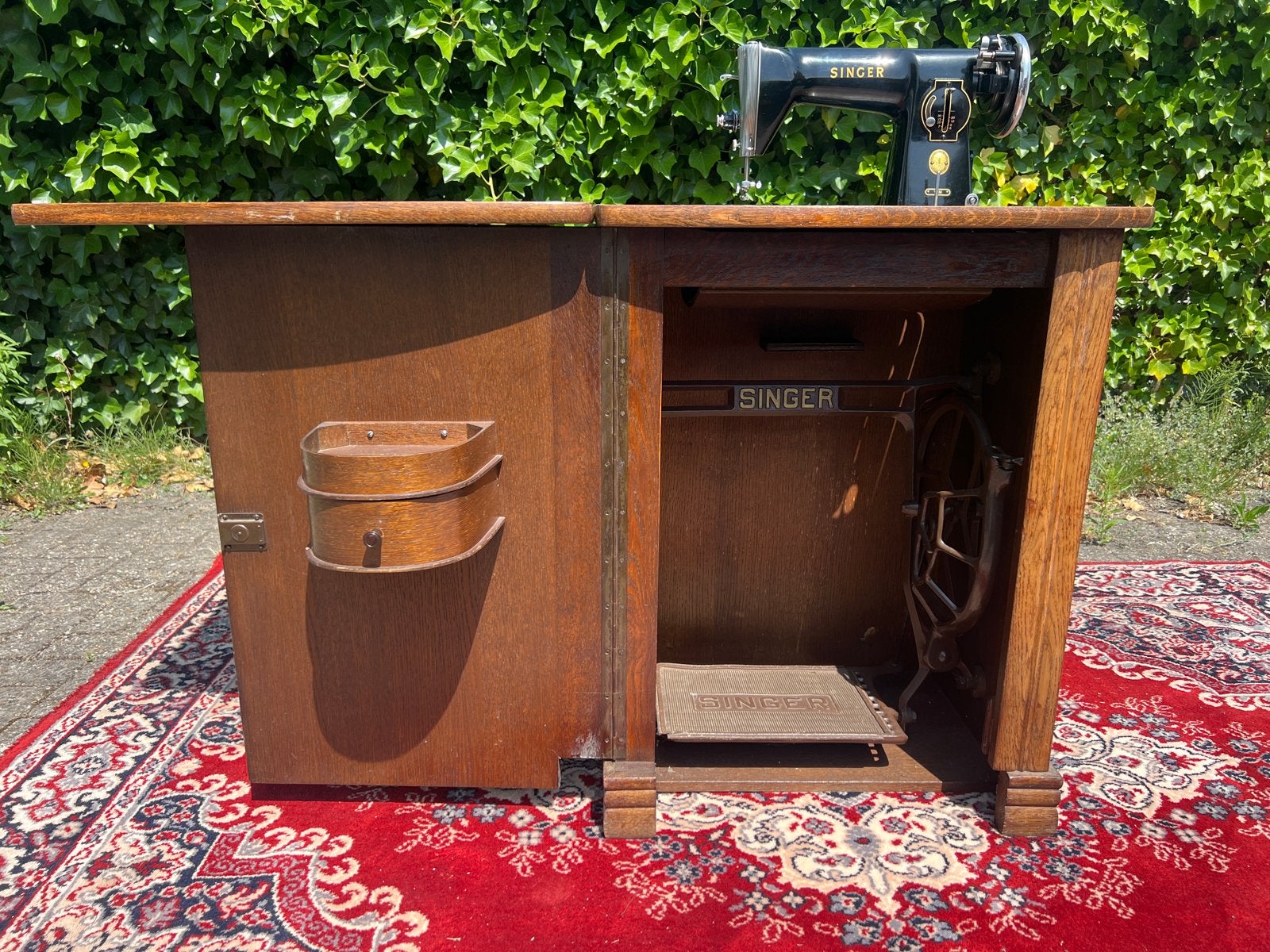 Antieke Singer Naaimachine in Houten Kast, Antiek en Kunst, Antiek | Naaimachines, Ophalen