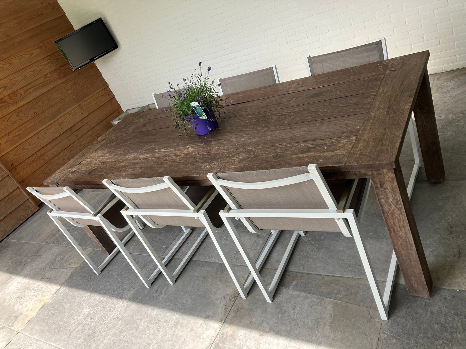 Tuintafel XL houten tafel buitentafel tuinset tuinstel, Ophalen, Gebruikt, Rechthoekig, Hout