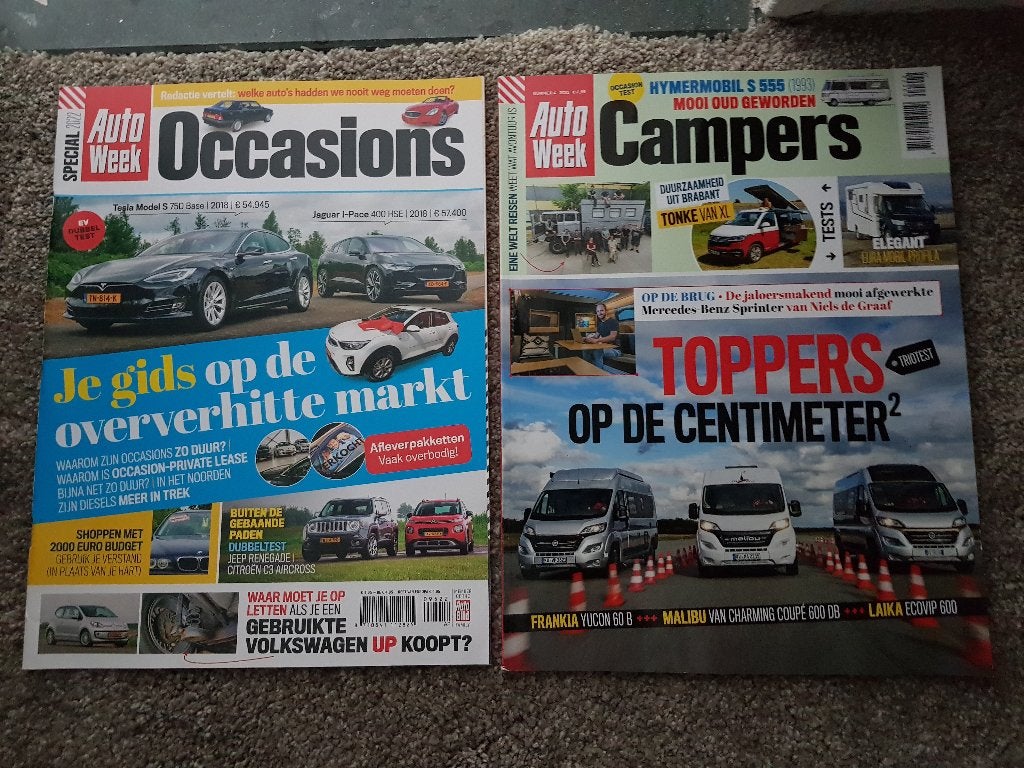 2 Tijdschriften Autoweek : Campers 2022 / Occasions 2023, Ophalen of Verzenden, Zo goed als nieuw, Algemeen, Autoweek