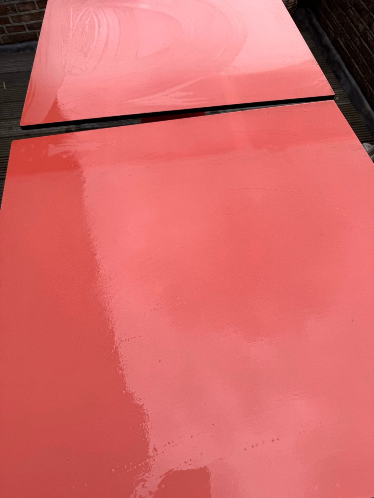 4 Marcel Wanders Container Tafels Rood (70x70x70 cm), Ophalen of Verzenden, Gebruikt, Vierkant, Kunststof