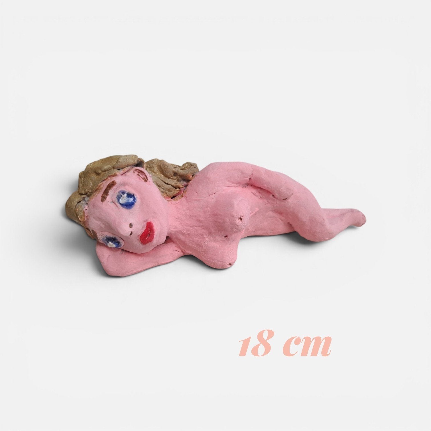 Handgemaakt beeld van naakte vrouw - 18 cm, Minder dan 20 cm, Ophalen of Verzenden, Handgemaakt, Steen of Keramiek