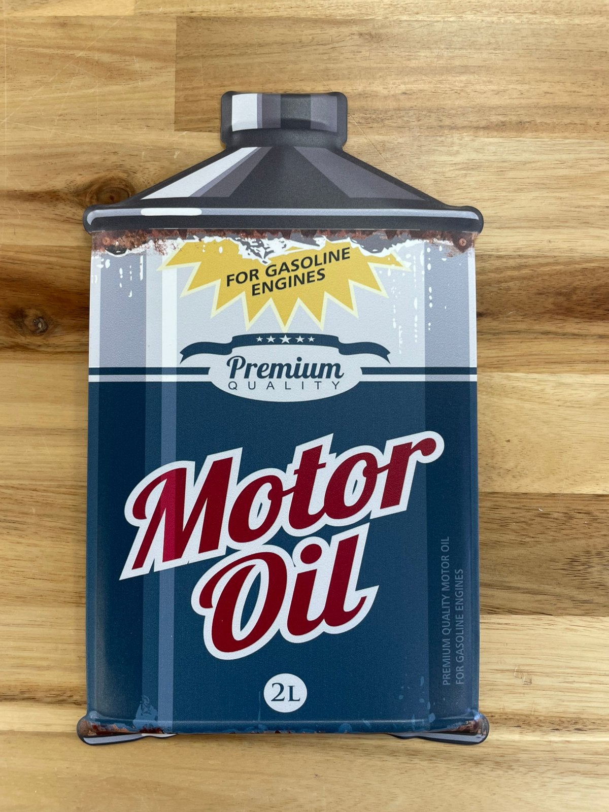 Blikken reclamebord ‘Motor Oil’ - hoogte 30 cm, Ophalen of Verzenden, Zo goed als nieuw, Reclamebord