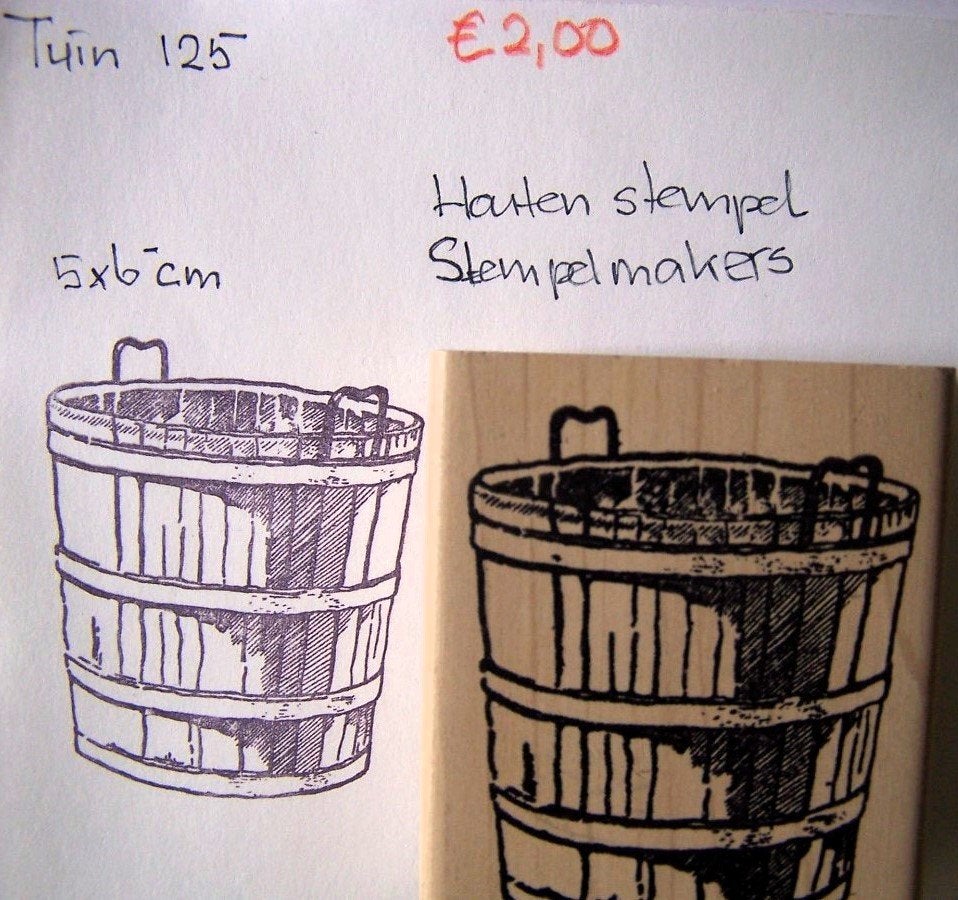 Tuin 125 Houten stempel, Hobby en Vrije tijd, Stempelen, Ophalen of Verzenden, Gebruikt, Houten stempel