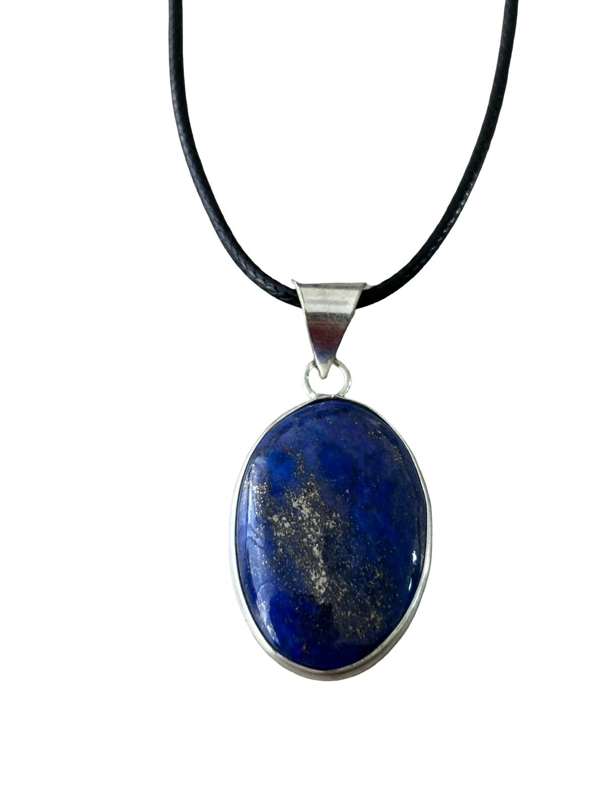 Lapis Lazuli Edelsteen Ketting Leer Waarheid Rust Keelchakra, Nieuw, Ophalen of Verzenden, Schimmelstraat, Steen of Mineraal