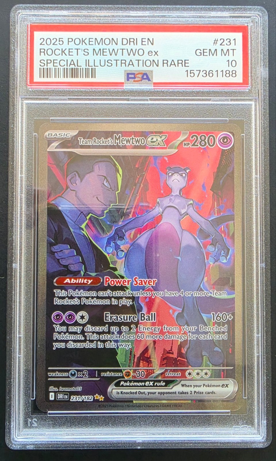 Team Rocket's Mewtwo Ex PSA 10, Ophalen of Verzenden, Nieuw
