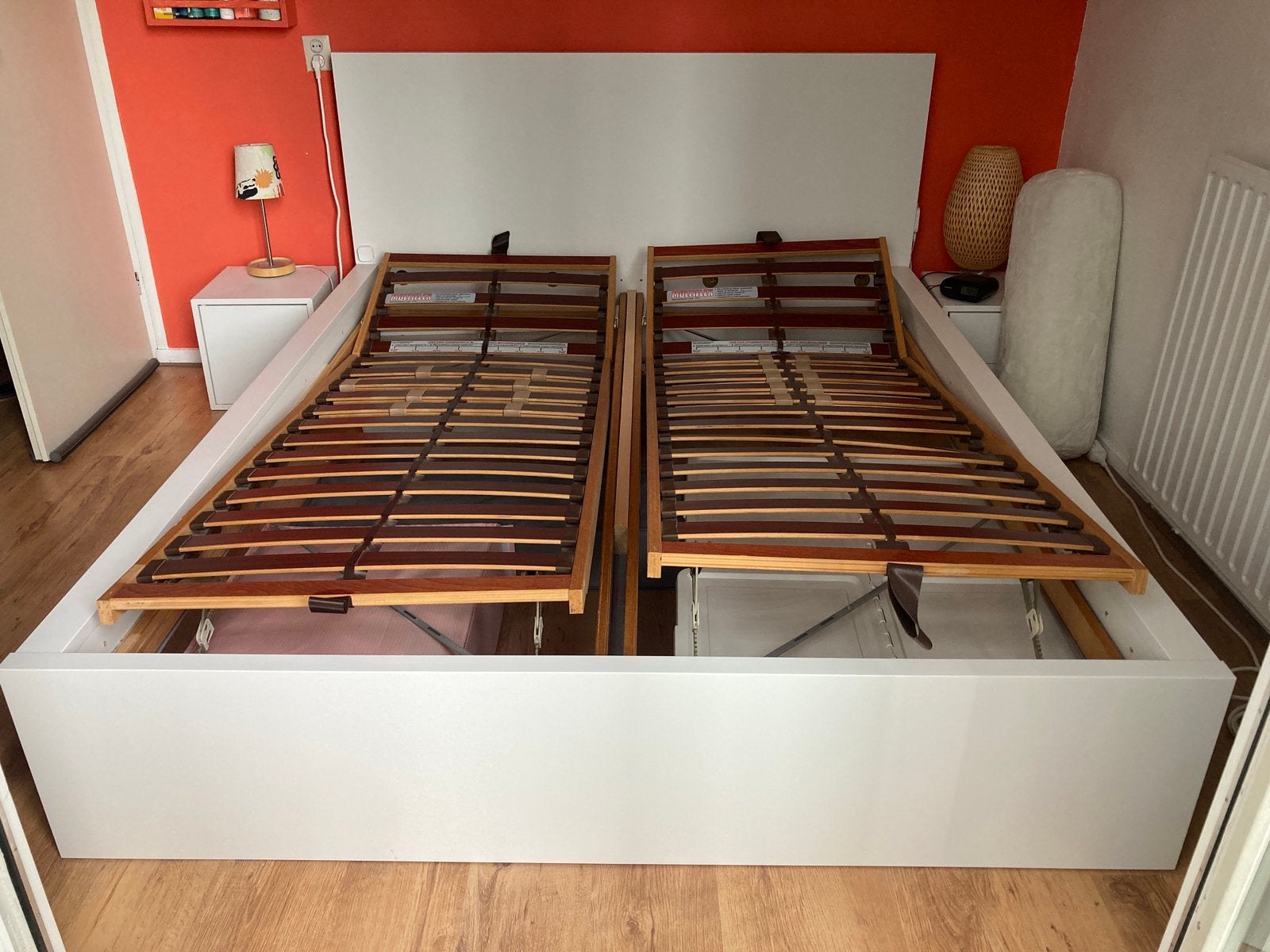 IKEA Malm bed wit - 160x200 - met verstelbare lattenbodems, Ophalen, Wit, Tweepersoons, Zo goed als nieuw