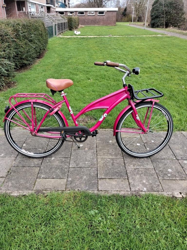 Stoere Beach Cruiser roze meisjes fiets Bermerton, 26 inch, Ophalen, Gebruikt, 20 inch