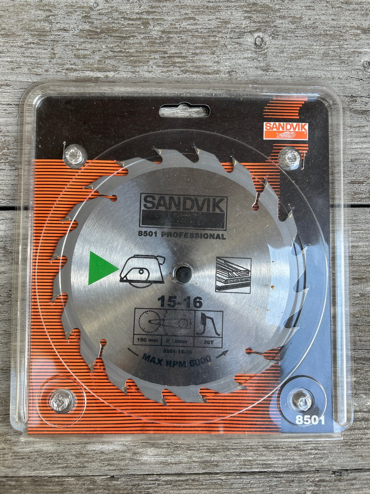 Nieuw Sandvik Cirkelzaagblad 190mm 20T - Professioneel, Ophalen of Verzenden, Nieuw, Cirkelzaag
