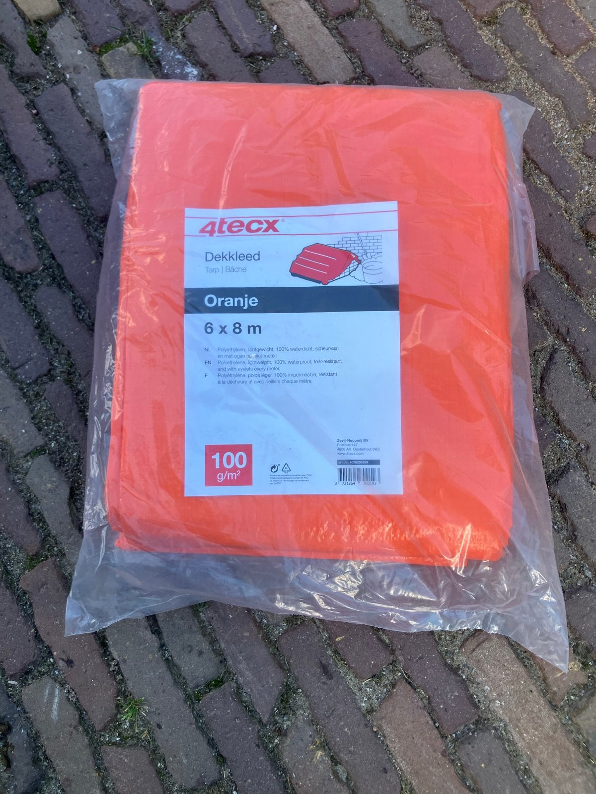 4tecx Dekkleed Oranje 6x8m - Nieuw in verpakking, Overige typen, 6 meter of meer, Nieuw, 8 meter of meer