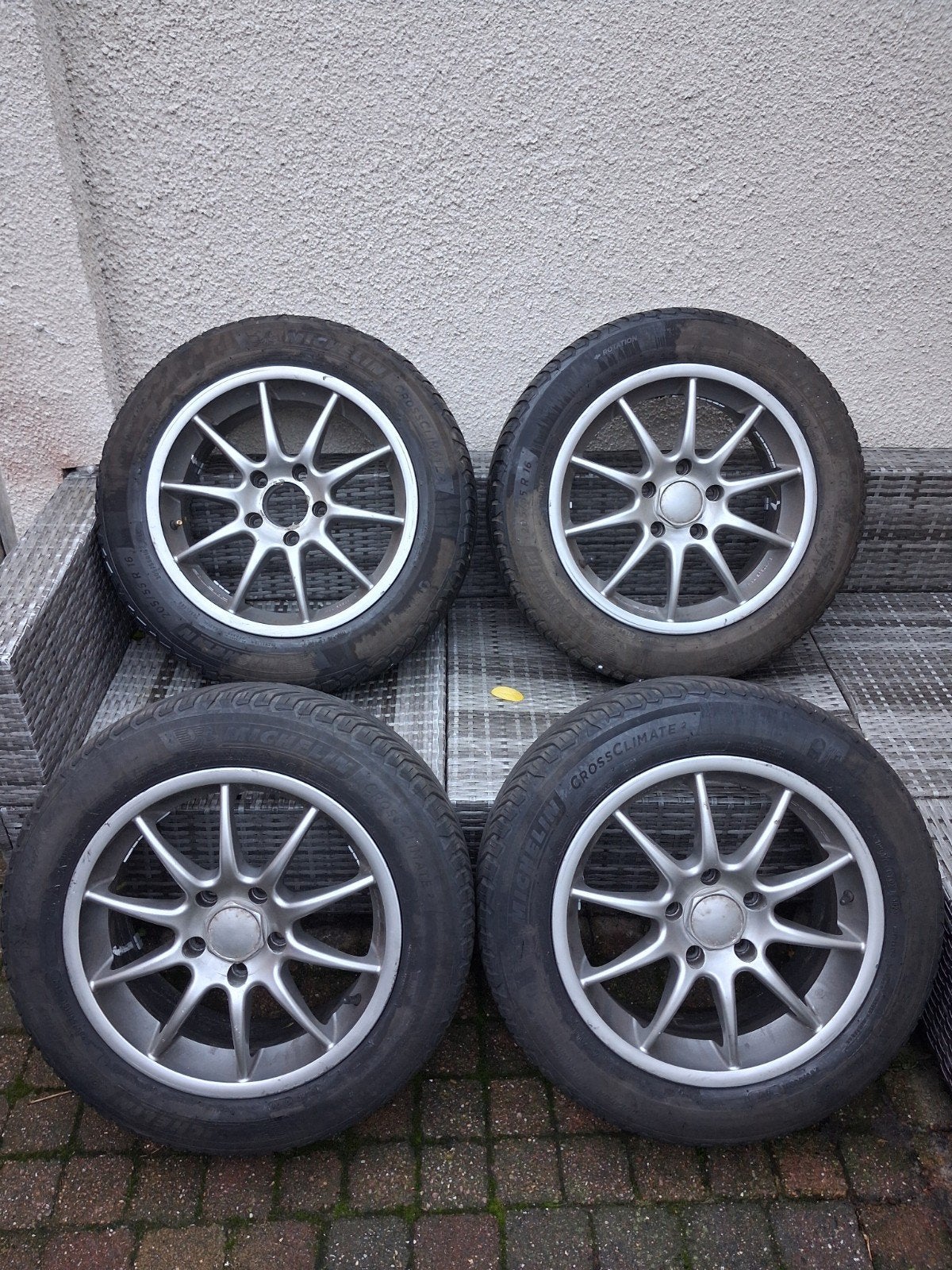 Banden met Velgen,Michelin 205 55 16, Auto-onderdelen, Ophalen, Gebruikt, 16 inch, Banden en Velgen