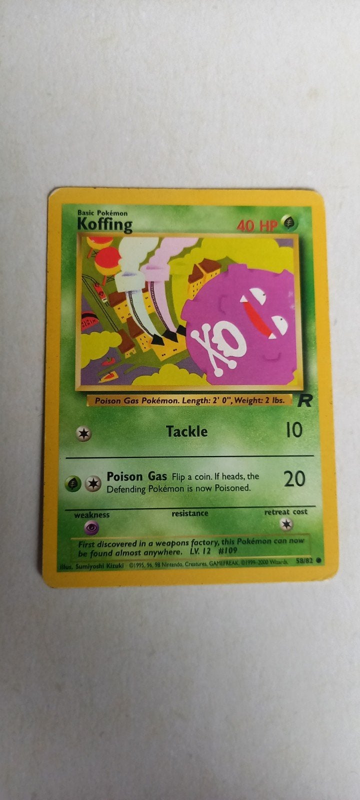 Pokémon Kaart Koffing 58/82 - Basic Pokémon 40 HP, Ophalen of Verzenden, Gebruikt, Losse kaart