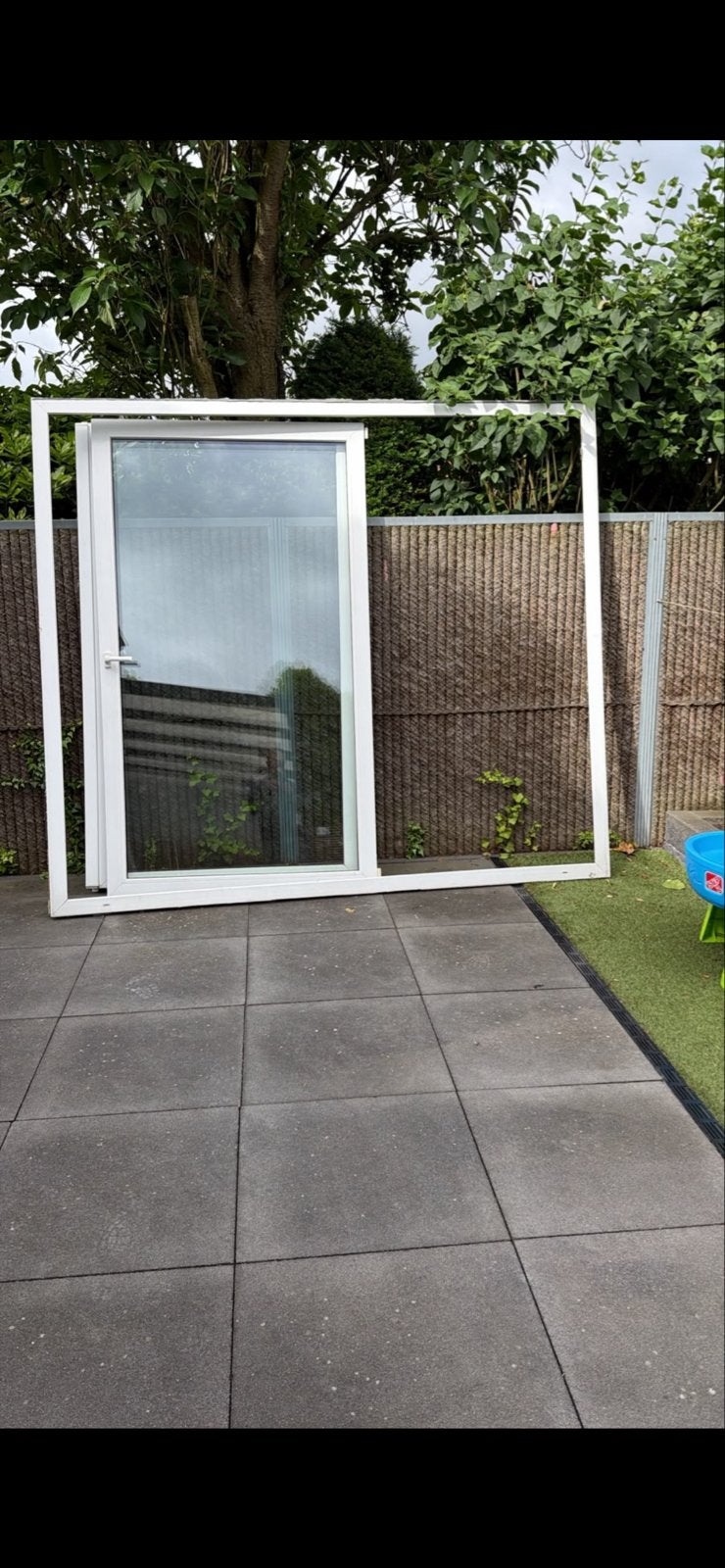 Schuifpui 251cm hoog, 220cm breed - Wit, Ophalen, Kunststof, Gebruikt, 150 tot 225 cm