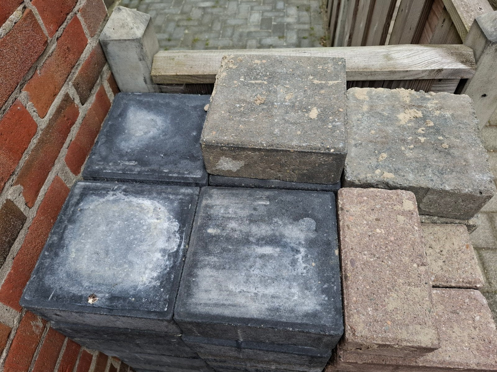 Dubbel klinker antraciet, Ophalen, Beton, Terrastegels