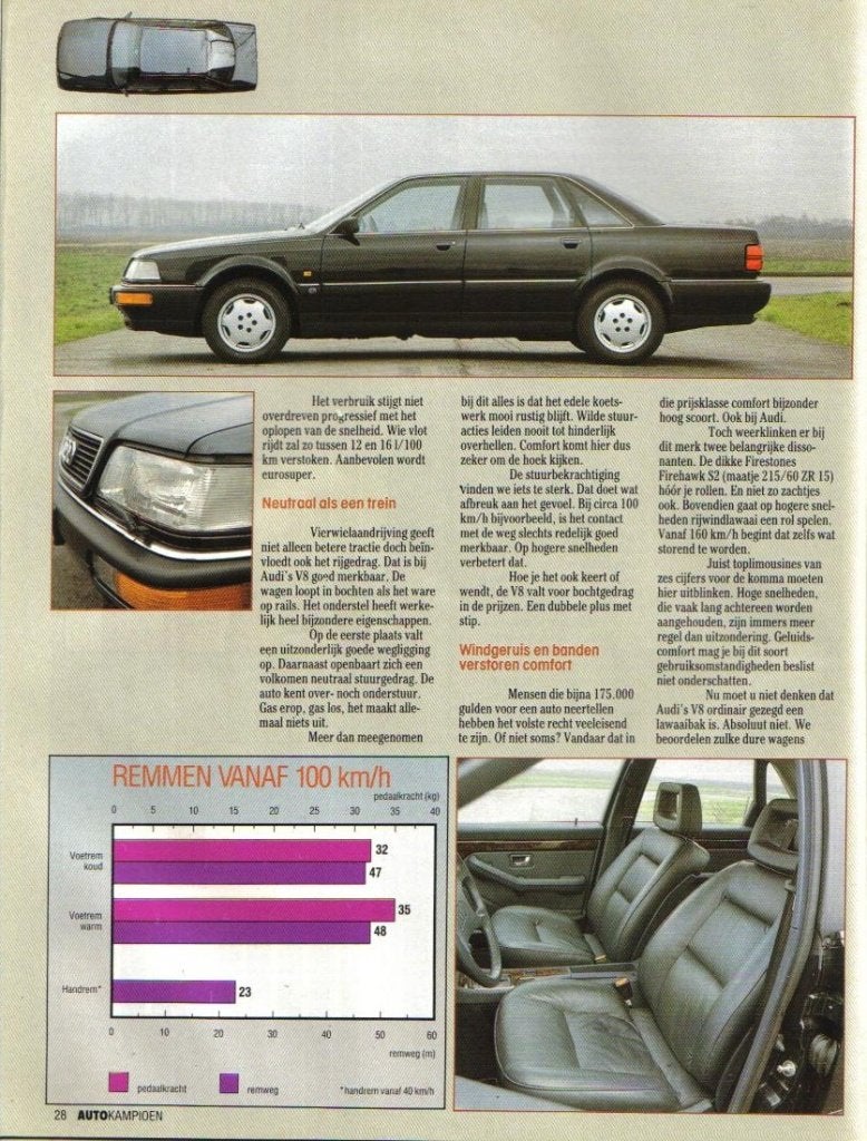 Autokampioen test Audi V8 April 1989, Boeken, Ophalen of Verzenden, Gelezen, Audi