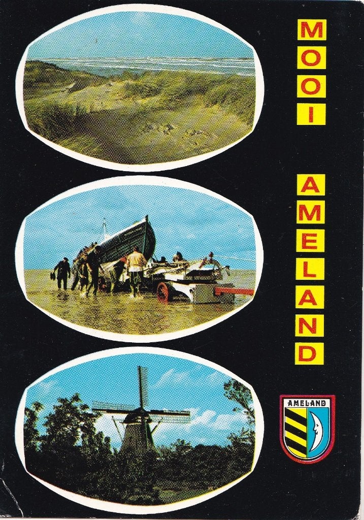 Ameland – collage - kleur – gelopen - 1979, Verzenden, 1960 tot 1980, Gelopen, Waddeneilanden
