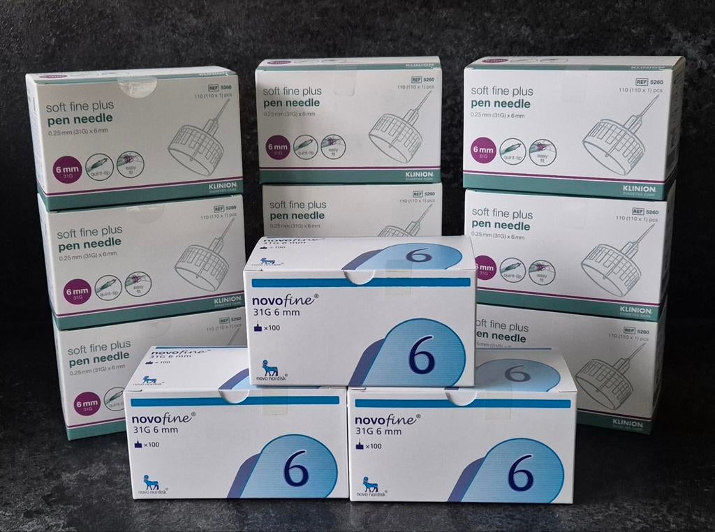 NovoFine 6 mm 31G en Klinion Soft Fine Plus naalden, Ophalen of Verzenden, Nieuw