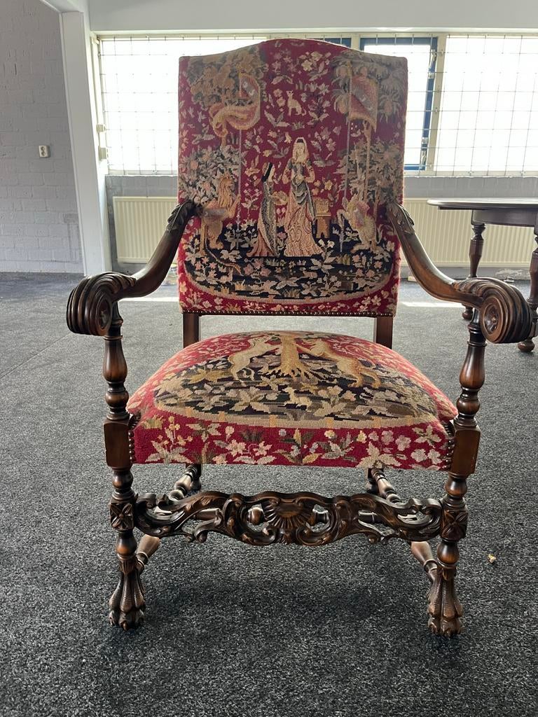 Antieke koningsstoel, Antiek en Kunst, Antiek | Meubels | Stoelen en Banken, Ophalen
