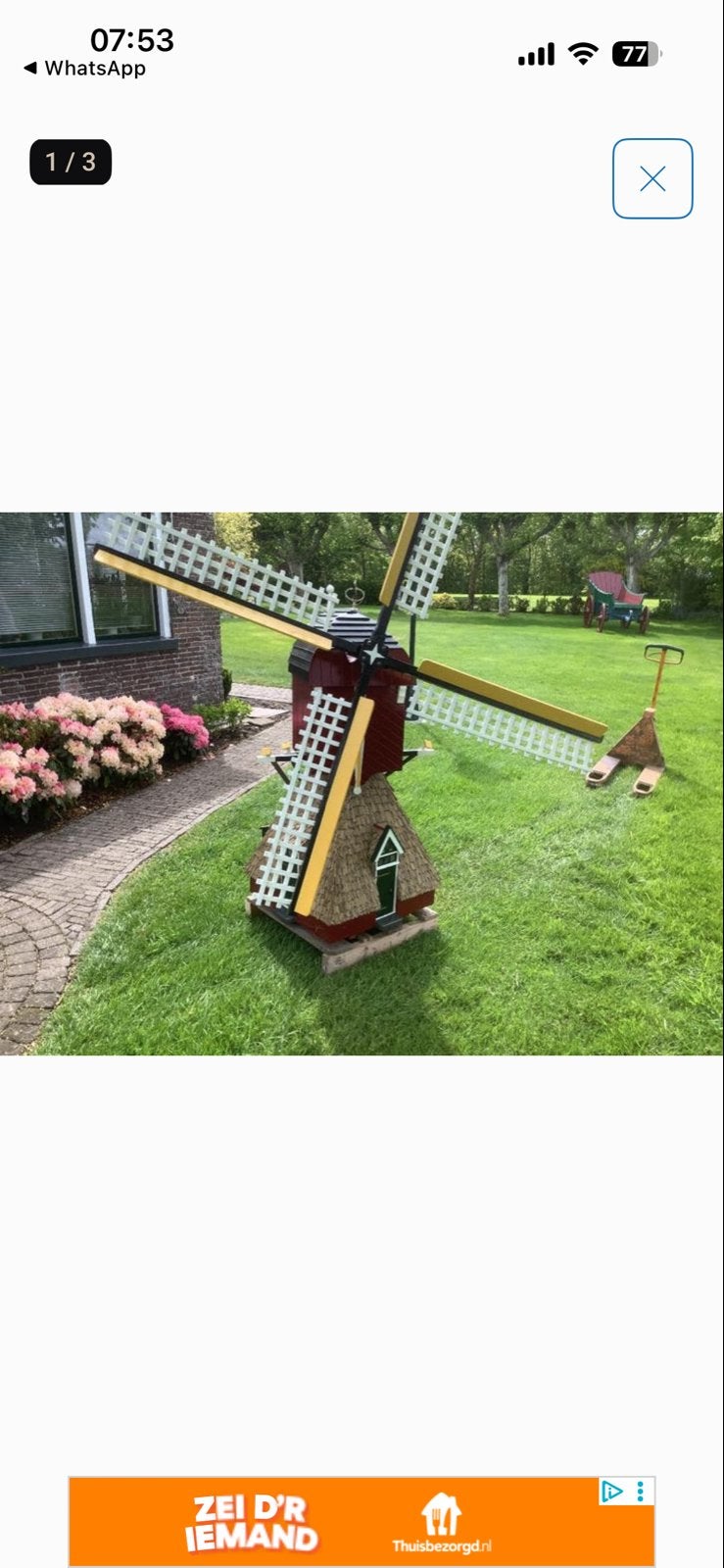Vervoer gezocht voor tuinmolen, Koeriersdiensten