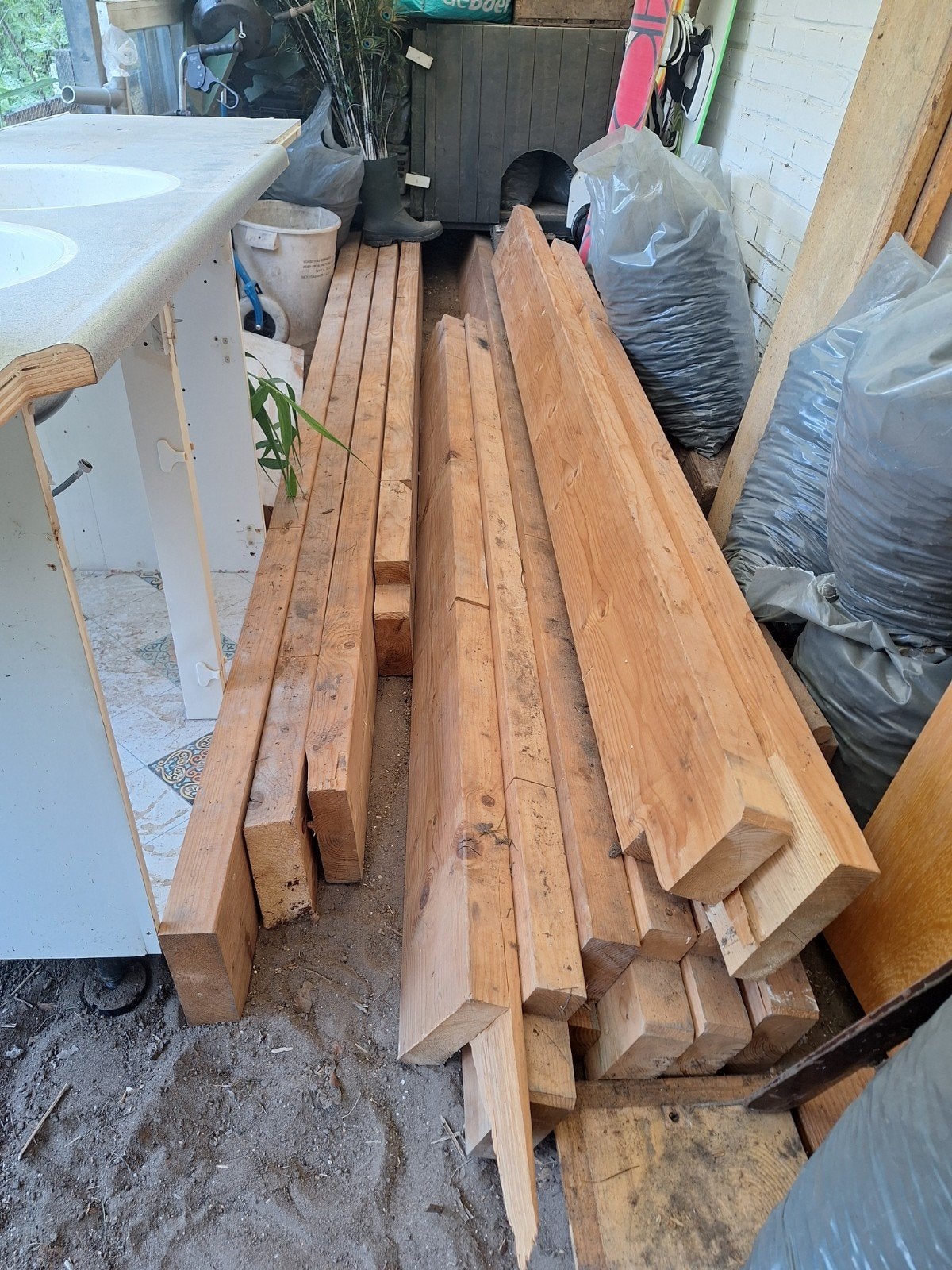 Partij hout, Doe-het-zelf en Verbouw, Hout en Planken, Ophalen, Minder dan 25 mm, Plank, 300 cm of meer