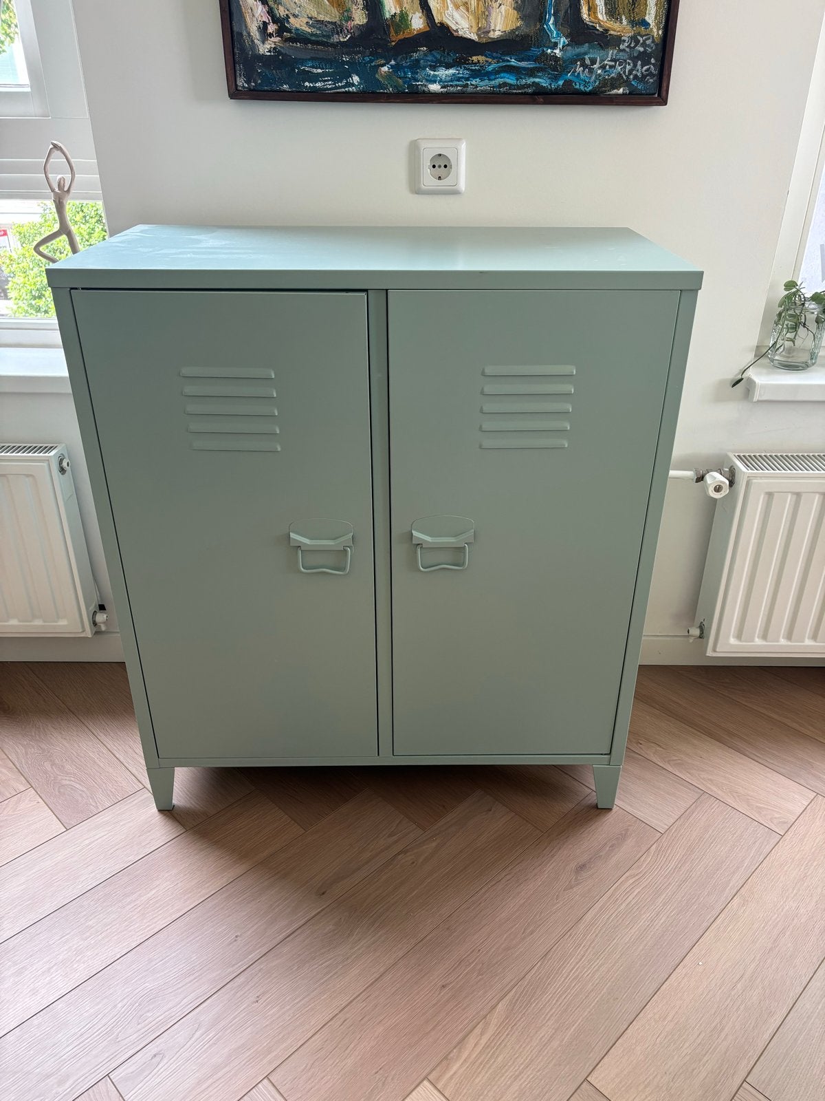 Khaki Groene Metalen Kast Sklum - 90x80x40 cm, Ophalen of Verzenden, Gebruikt