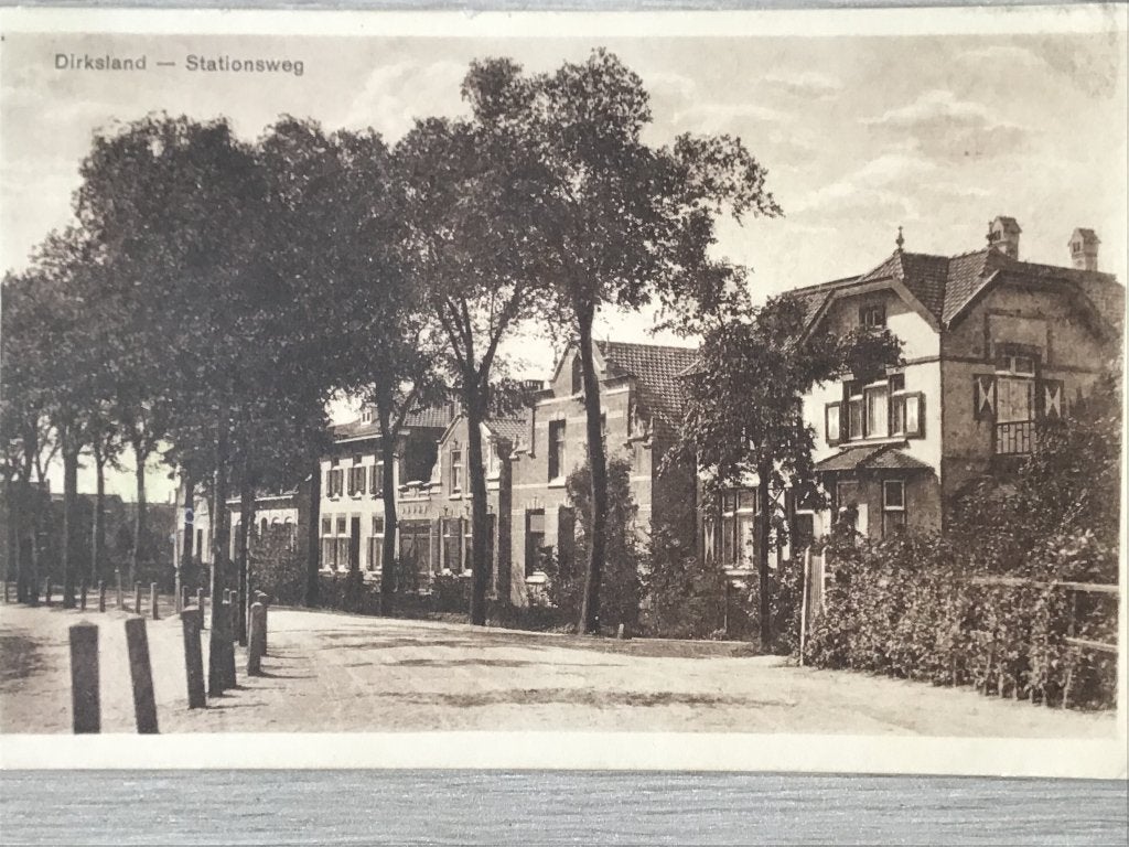 Oude Ansichtkaart Dirksland - Stationsweg (Gelopen) 1932, Ophalen of Verzenden, 1920 tot 1940, Gelopen, Zuid-Holland