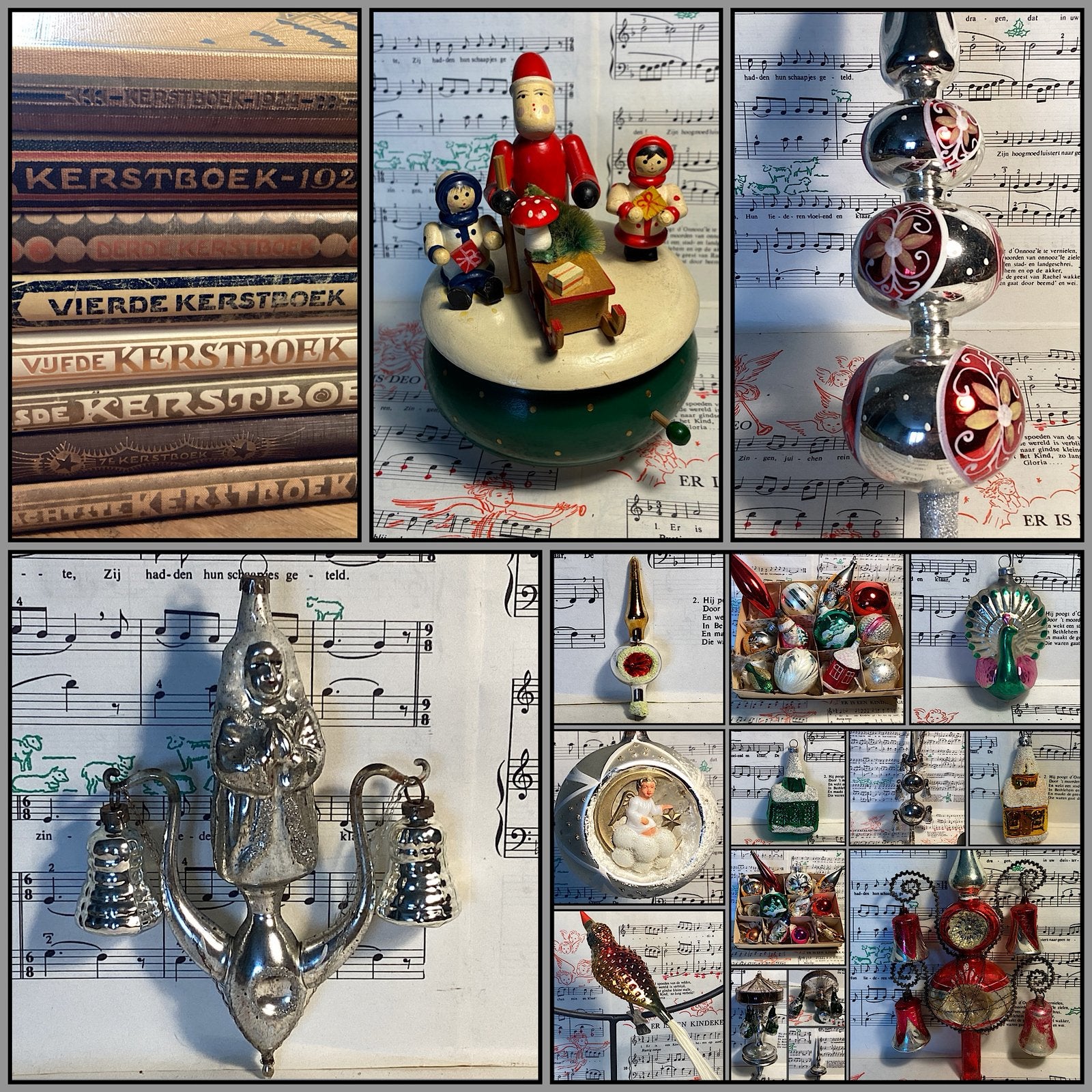 Oude kerstballen,antieke ansichtkaarten,boeken Puurnostalgie, Ophalen of Verzenden, Gebruikt