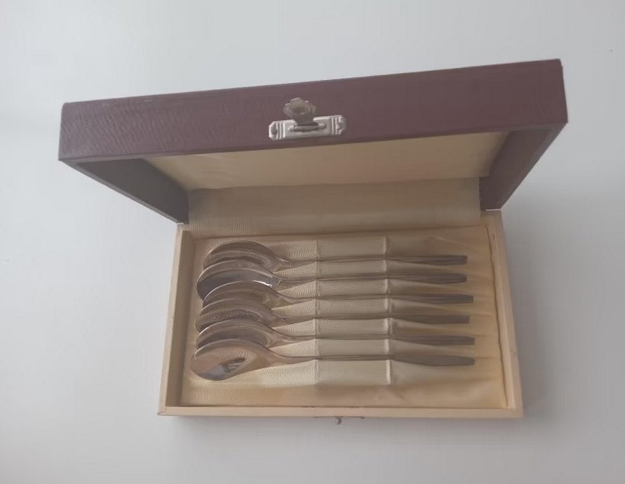 Set verzilverde lepeltjes in doosje, Verzenden