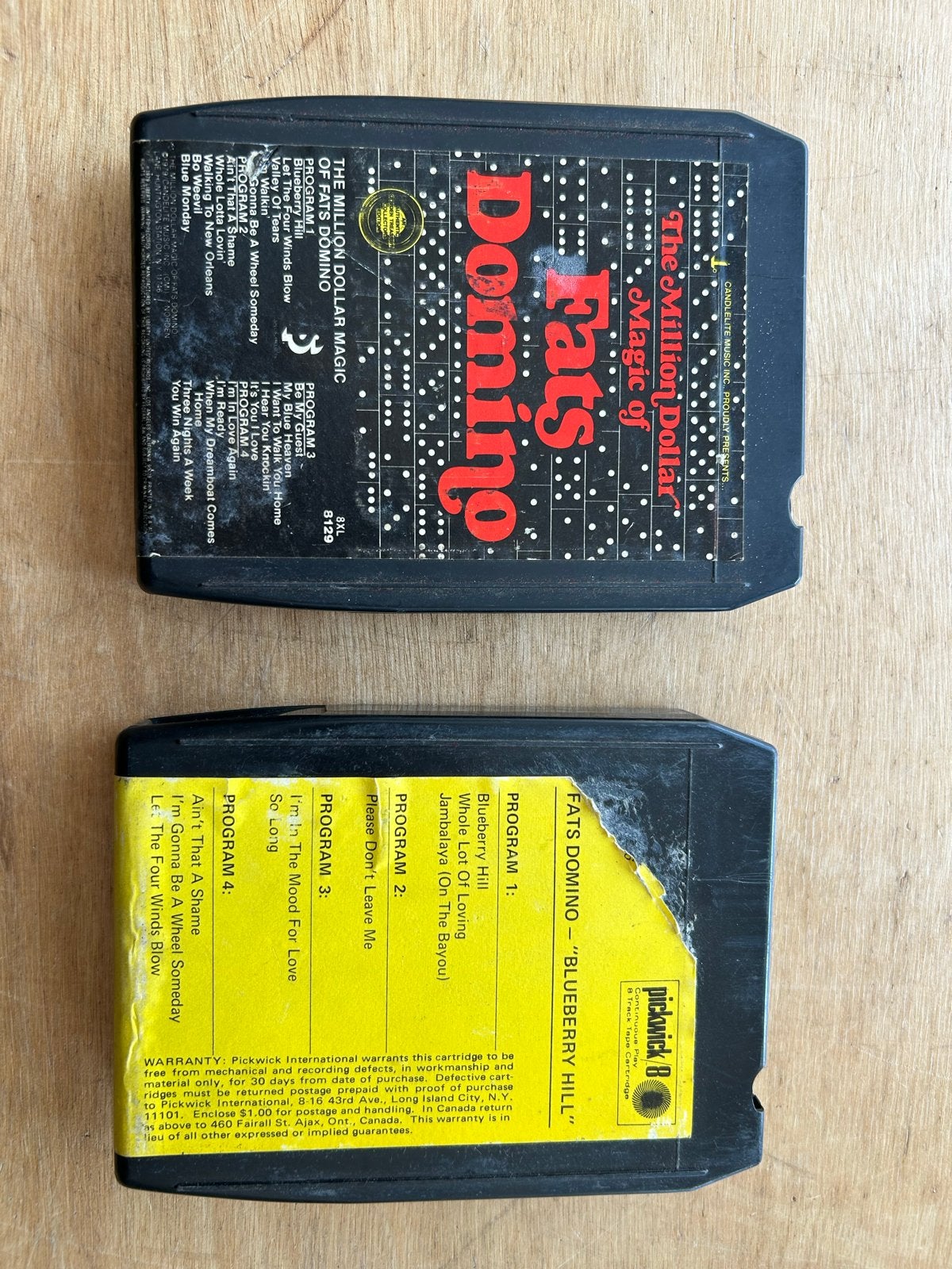 Fats Domino 8-track tapes: The Million Dollar Magic & Bluebe, Gebruikt, 2 t/m 25 bandjes, Ophalen of Verzenden, Origineel