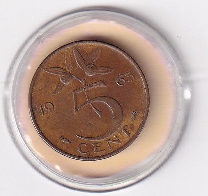 5 Cent 1963 Zeer fraai met diverse muntkleuren, Verzenden, Koningin Juliana, 5 cent, Losse munt