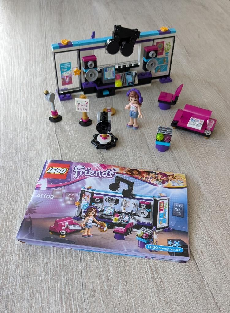 Lego Friens nr. 41103 Popster opname studio met handleiding., Lego, Ophalen of Verzenden, Zo goed als nieuw, Complete set