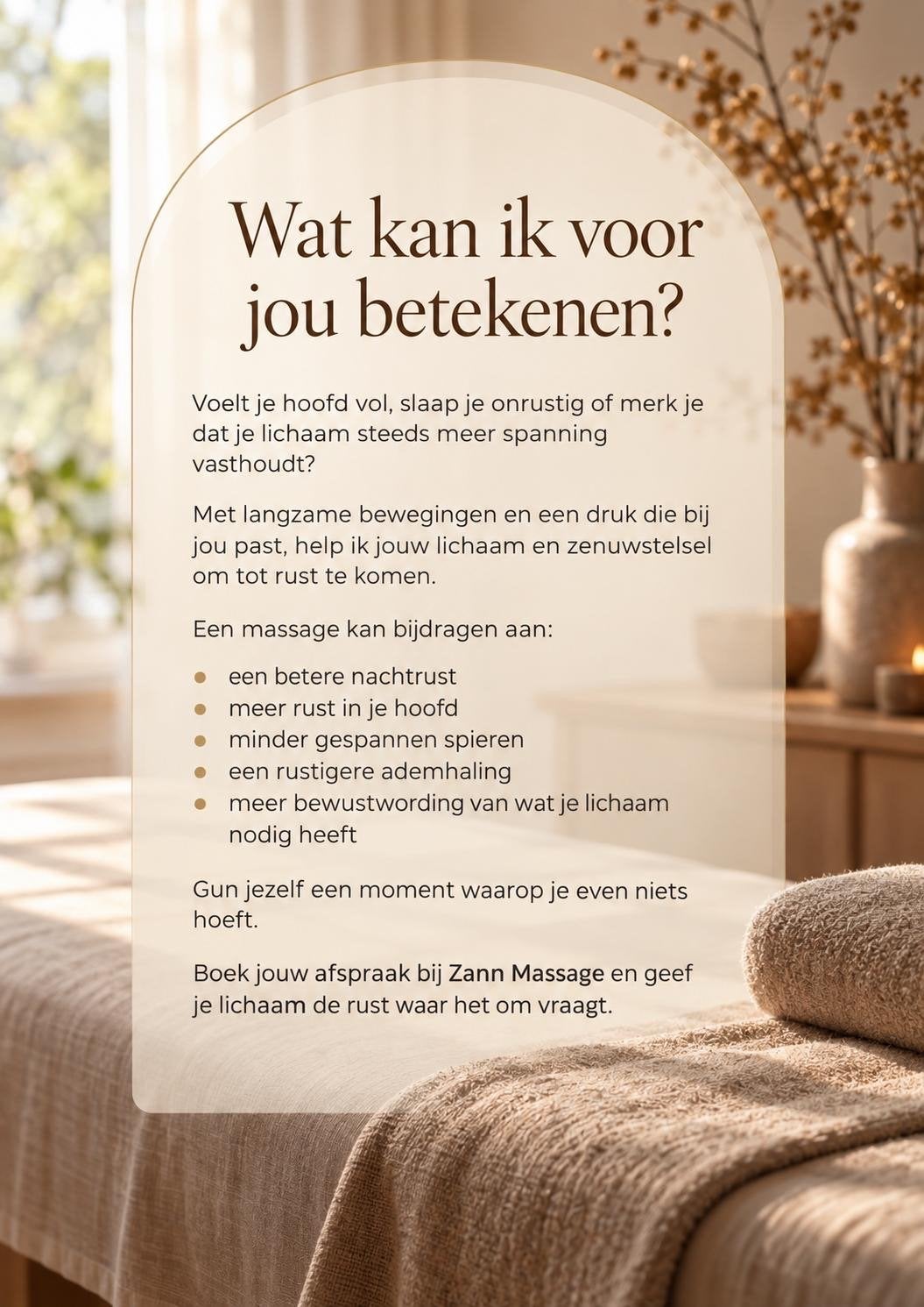 Holistische massage in Joure | Rust in je hoofd & lichaam |, Ontspanningsmassage