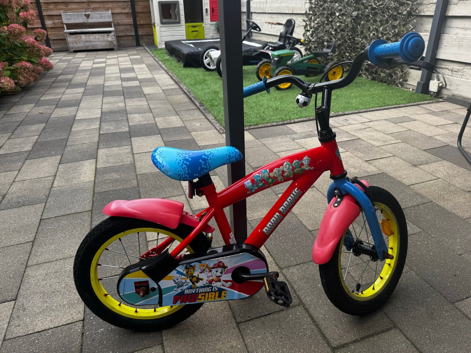 Paw Patrol Kinderfiets 12 inch met zijwieltjes, Fietsen en Brommers, Ophalen, Terugtraprem, Zijwieltjes, Gebruikt