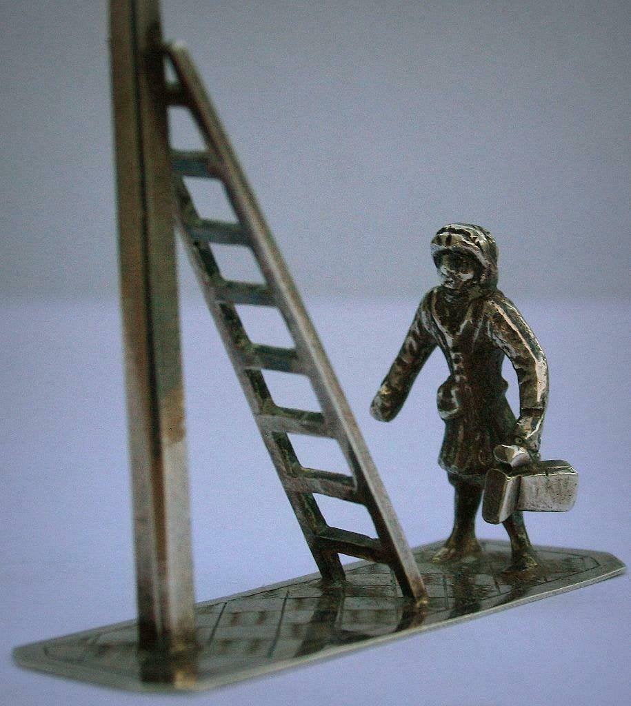 Miniatuur LANTAARNAANSTEKER zilver Amsterdam 1749, Ophalen of Verzenden, Zilver