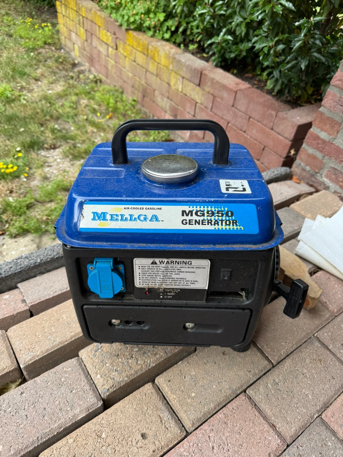 Mellga MG950 benzine generato, Watersport en Boten, Ophalen, Gebruikt
