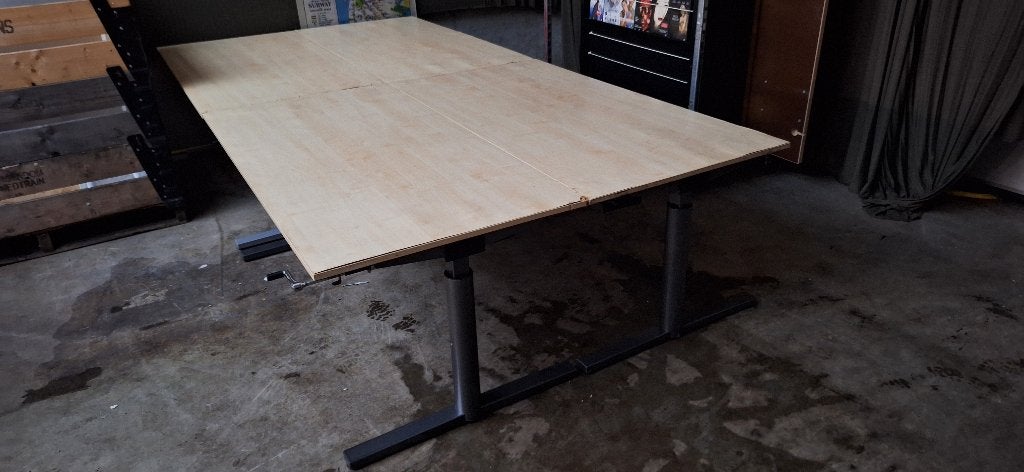 4x Gispen Bureau 160x80 hoogte verstelbaar, Ophalen, Gispen, 160 cm, Gebruikt