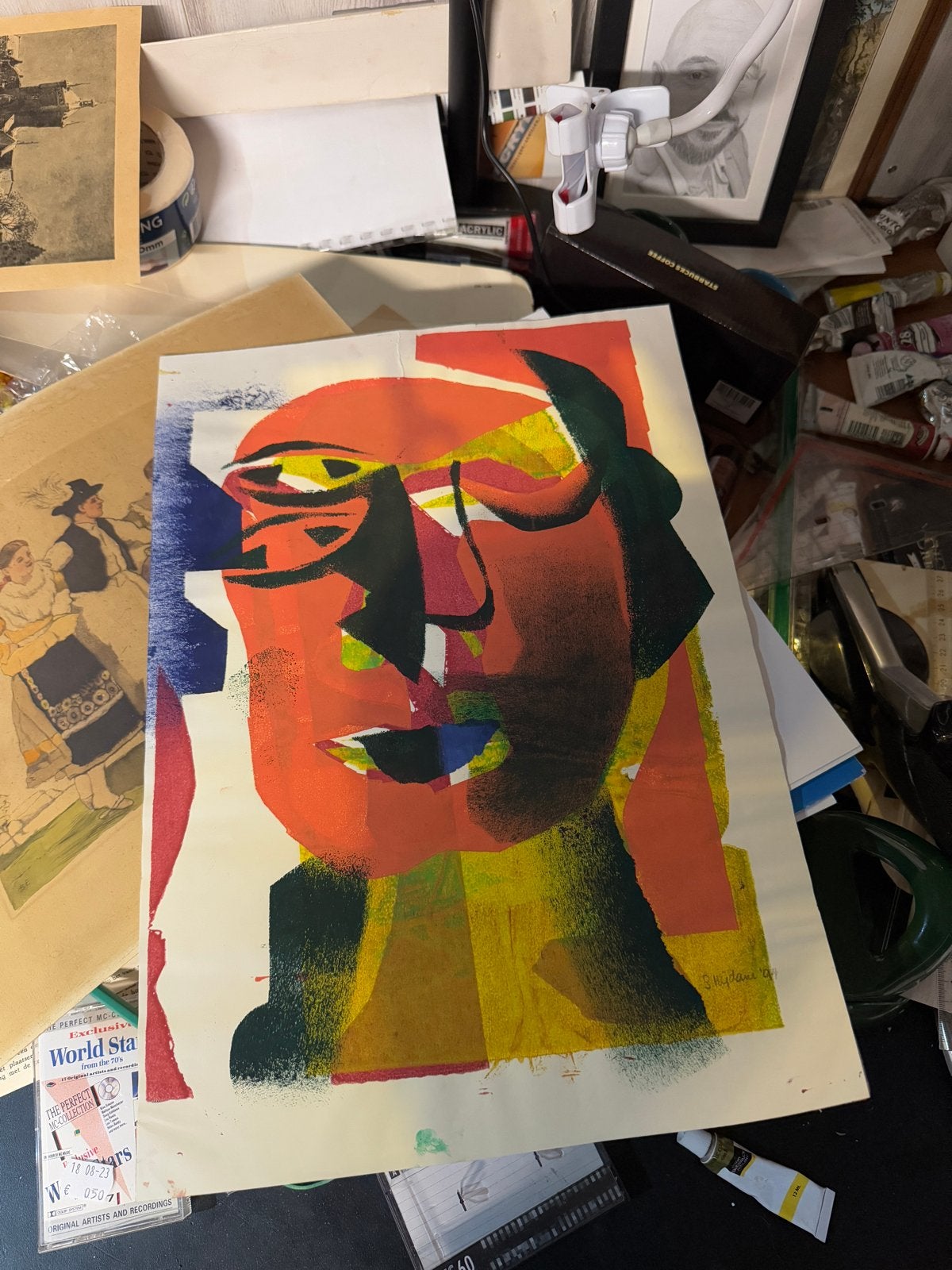 Sydske Nijdam - Originele Zeefdruk/Sjabloon Portret, Ophalen of Verzenden