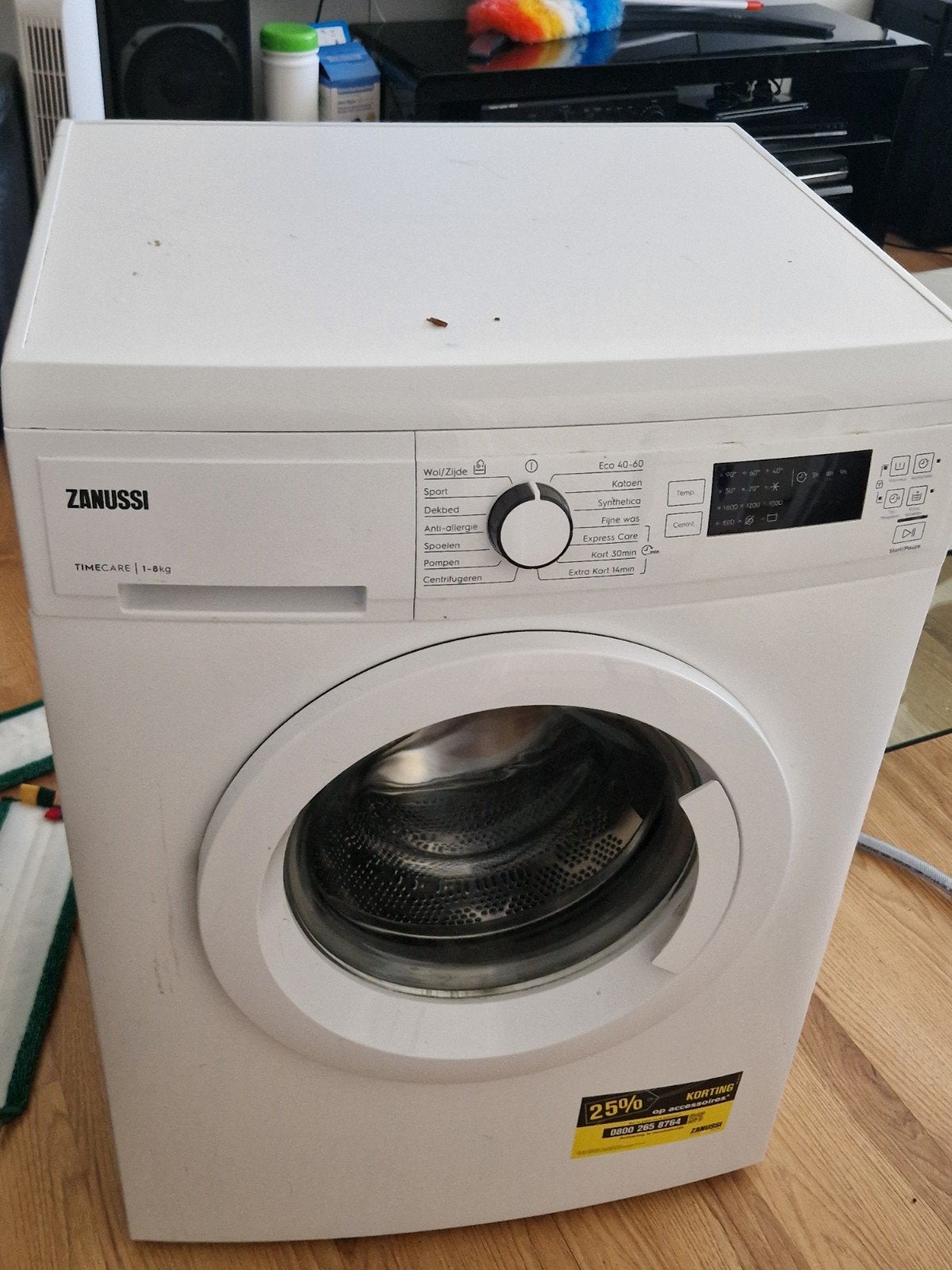 Zanussi TimeCare 1-8kg Wasmachine - Voorlader, 1200 tot 1600 toeren, Gebruikt, 8 tot 10 kg, Voorlader