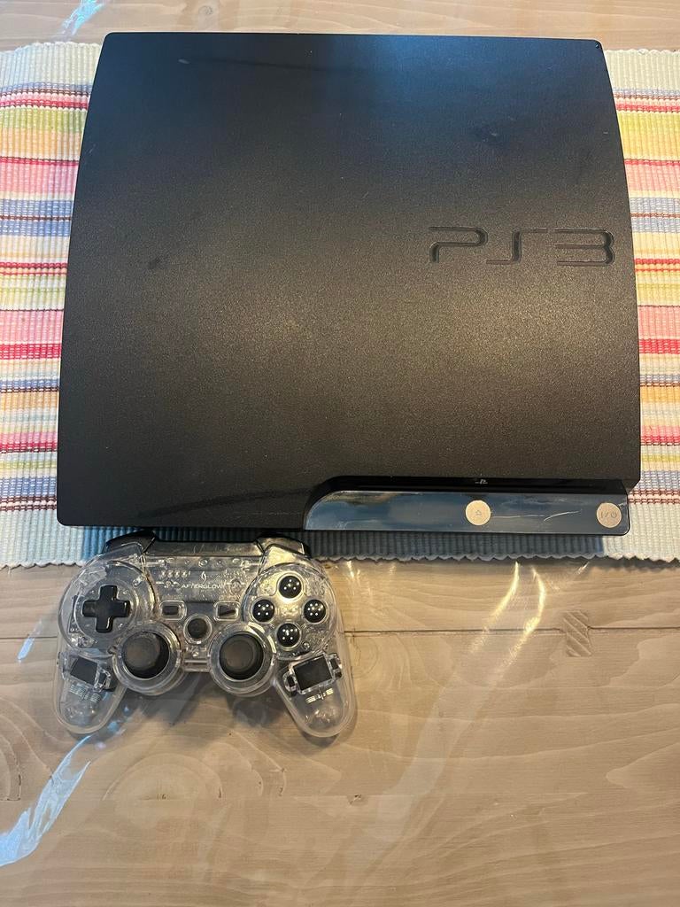 PlayStation 3 met controller en 6 games, Ophalen of Verzenden, 160 GB, Met 1 controller, Slim