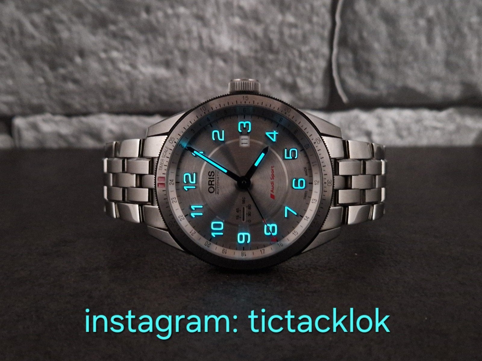 Oris Audi Sport GMT 44mm Automatic, set, Sieraden, Tassen en Uiterlijk, Horloges | Heren, Overige merken, Staal, Zwitserland, Staal