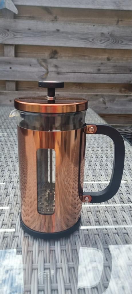 Koperkleurige La Cafetière / French Press, Overige modellen, Gemalen koffie, Ophalen of Verzenden, Zo goed als nieuw