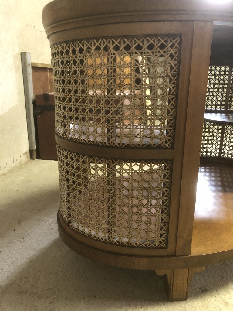 Vintage ovale dienbladtafel met webbing / theekastje, Ophalen