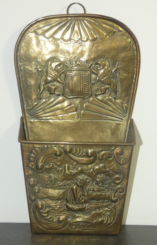 Antiek Nederlands messing wandbakje [1994], Ophalen of Verzenden