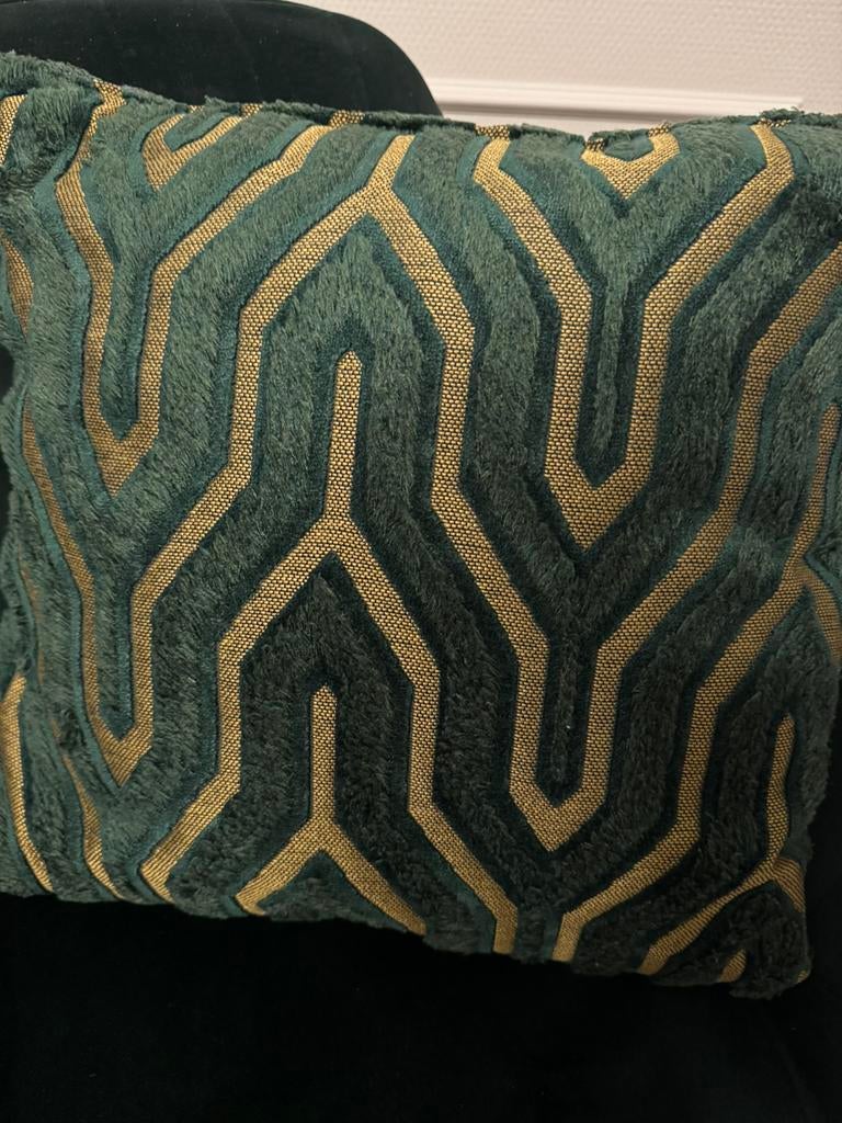 Luxe sierkussens / velvet & pailletten kussens – set of los, Ophalen, Zo goed als nieuw, Zwart, Vierkant